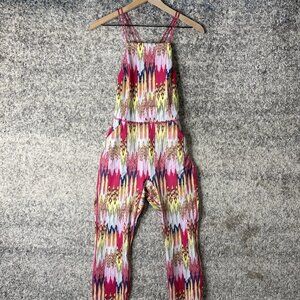 Free people Jumpsuit Womens Small Strappy Open Back Pockets Boho Yoga Athleisure